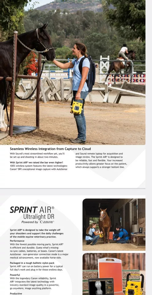 equine DR x-ray panel sound eklin sprint air
