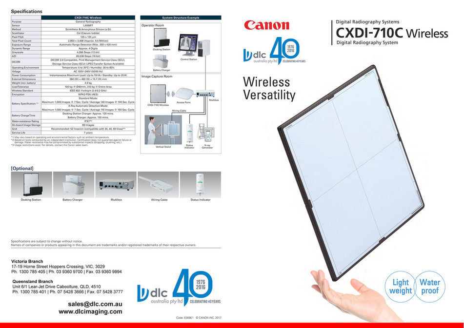 digital veterinary xray DR panel wireless Canon